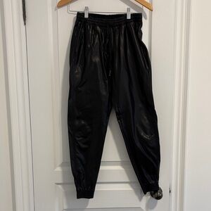 Zara Black Faux Leather Jogger Pants